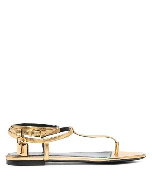 Tom Ford Natural Thong-strap Leather Sandals