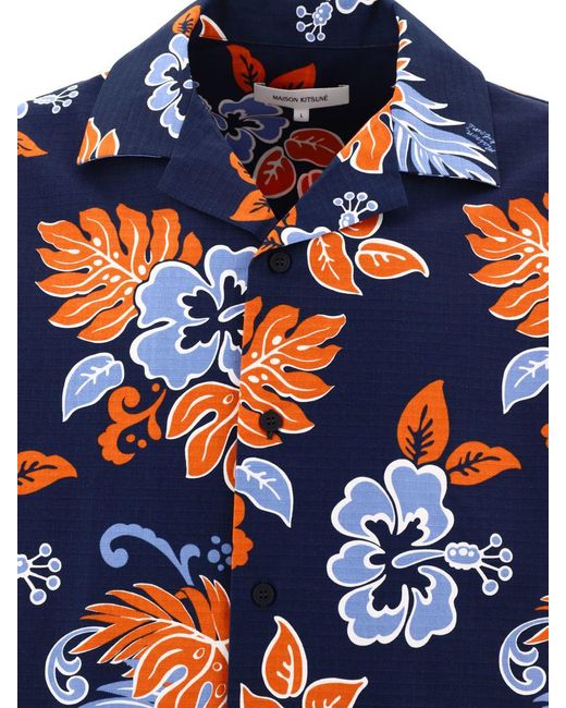 Maison Kitsuné Blue "Tropical" Shirt for men