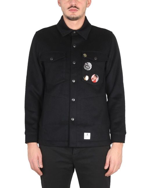 Department 5 Black Jacket With Pins for men