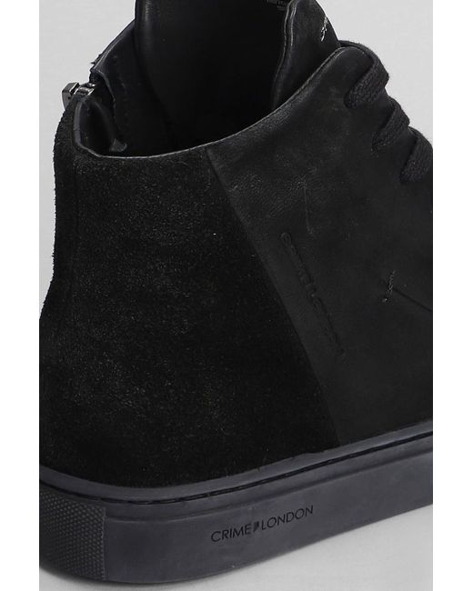 Crime London Black High Top Minimal Sneakers for men