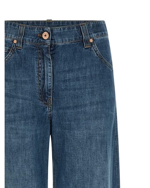 Brunello Cucinelli Blue Wide Leg Jeans