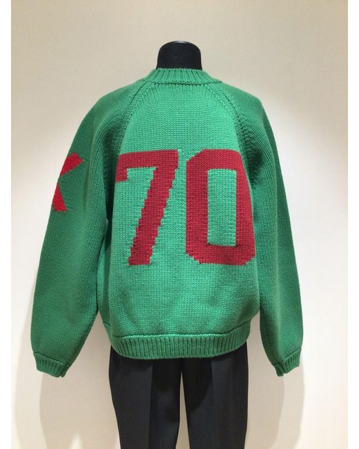 KENZO Green Crew-neck Wool Sweater