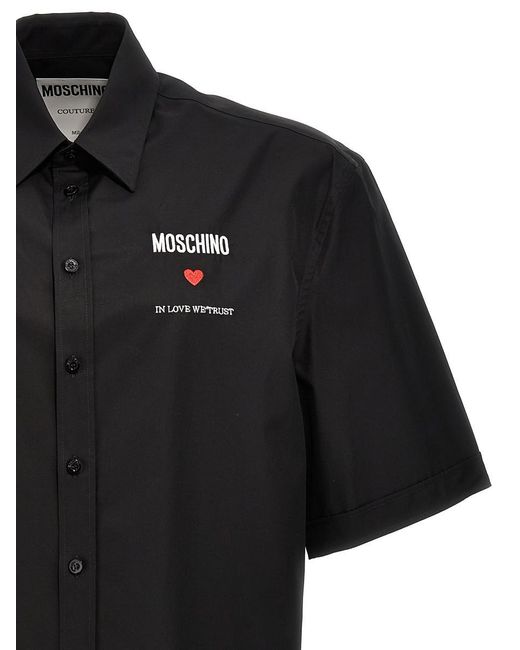 Moschino Black In Love We Trust Shirt, Blouse for men