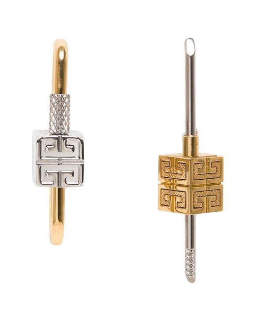 Givenchy Metallic Asymmetric Lock Earrings