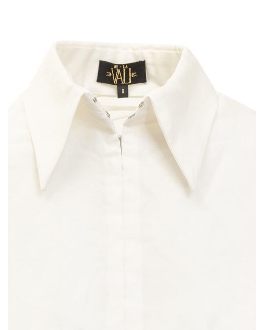 De La Vali White Crop Shirt