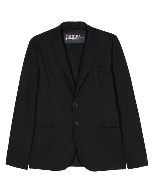Herno Black Single-breasted Blazer Jacket for men