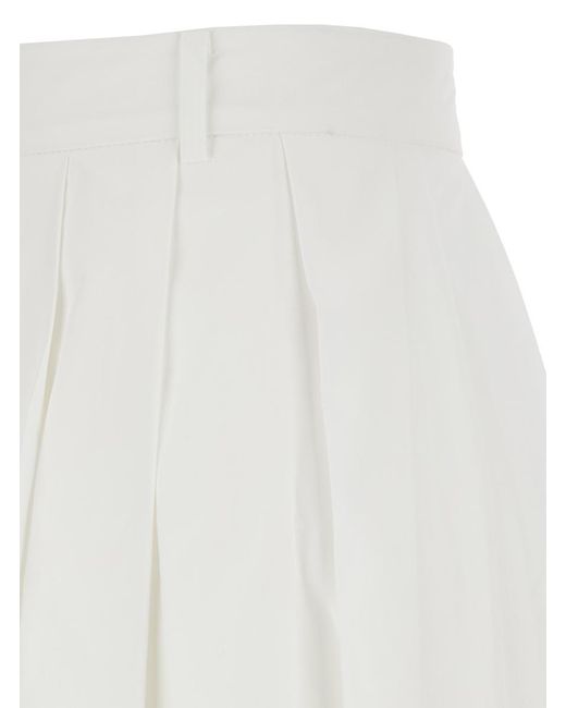 DUNST White Skirt With Balloon Design And Pleated Details