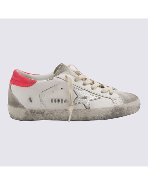 Golden Goose Deluxe Brand Gray And Fucsia Leather Sneakers