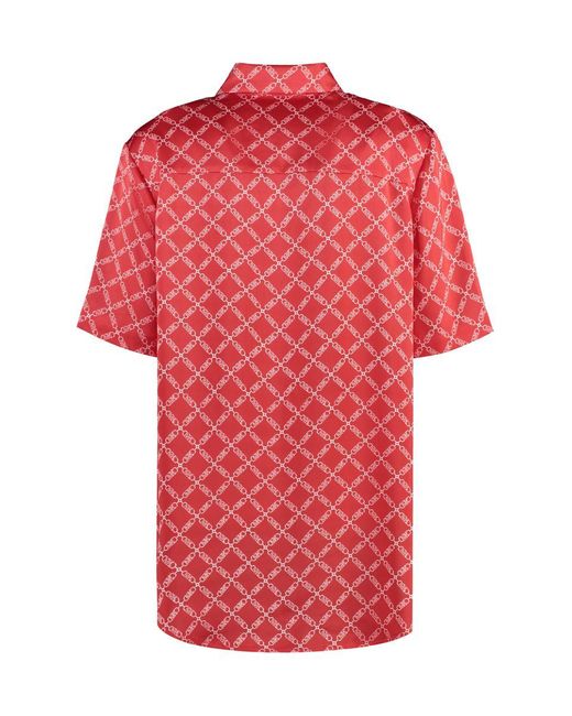 MICHAEL Michael Kors Pink Empire Logo-print Satin Shirt