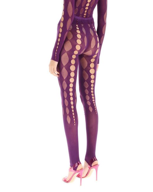 Rui Purple Beaded See-through leggings