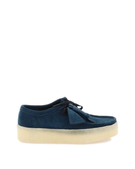 Clarks Blue Wallabee Cup Lace Up Shoes for men