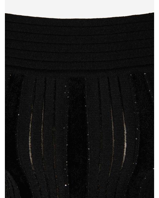 Balmain Black Sequin Knit Top