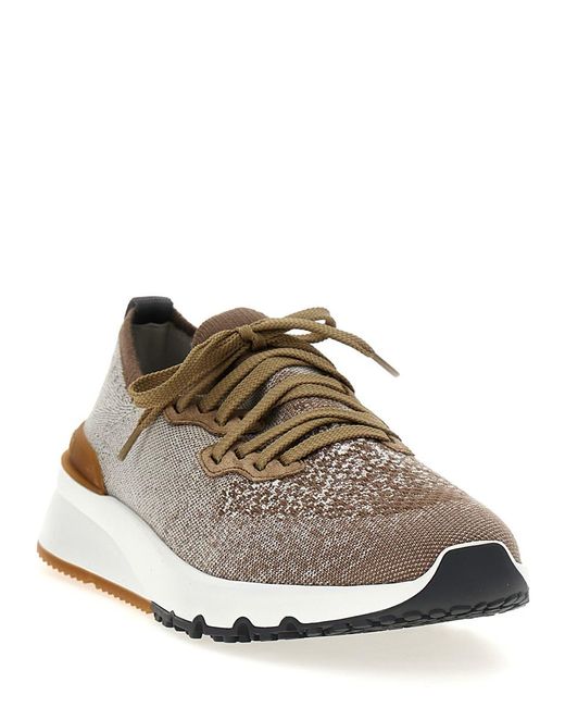 Brunello Cucinelli Natural Knit Sneakers for men