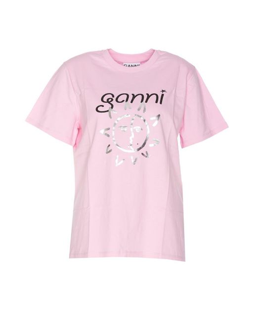 Ganni Pink T-Shirts And Polos