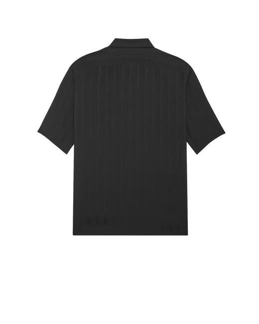 Saint Laurent Black Cassandre Striped Organic Silk Shirt for men
