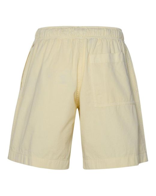 Palm Angels Natural Ivory Cotton Bermuda Shorts for men
