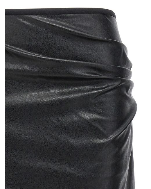 Helmut Lang Black Leather-effect Skirt Skirts