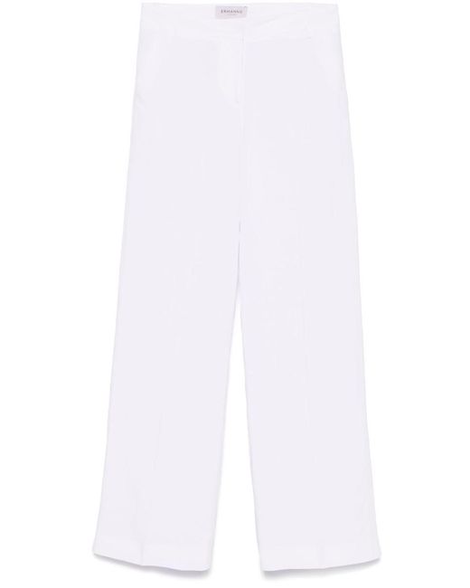 ERMANNO FIRENZE White Linen Blend Trousers