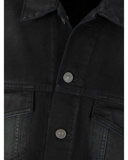 Balenciaga Black Deconstructed Denim Jacket for men