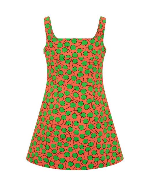 Moschino Green Cherry Dress