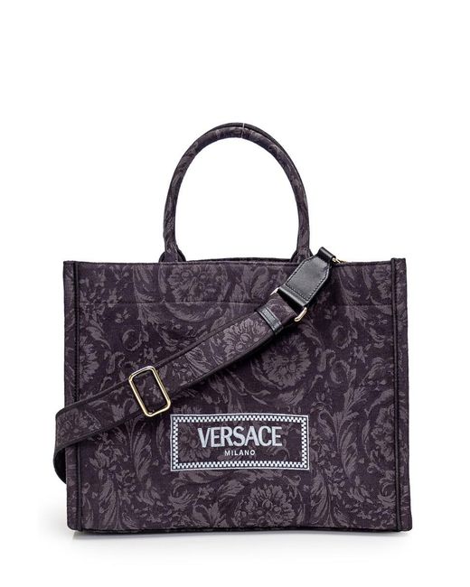 Versace Blue Athena Baroque Tote Bag