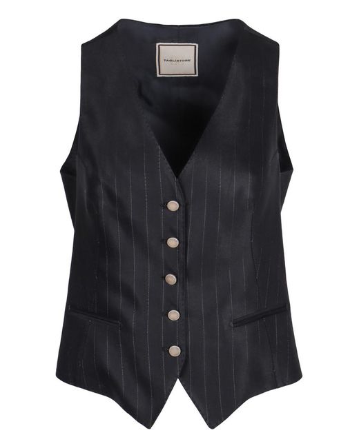 Tagliatore Black Single-breasted Vest