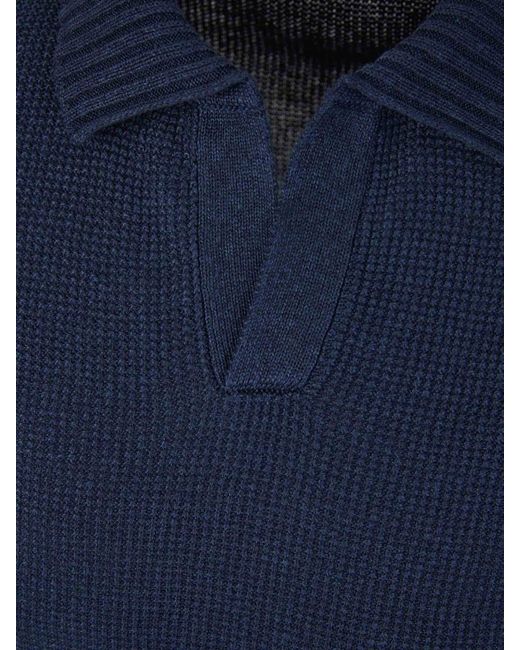 Gran Sasso Blue Skipper Linen Polo for men