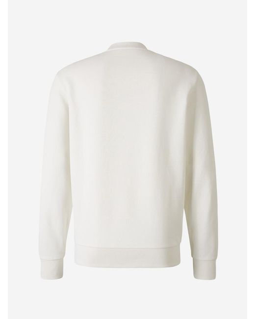 Moncler White Logo Cotton Sweatshirt for men