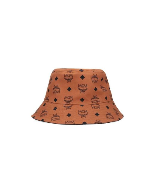 MCM Brown Reversible Bucket Hat for men