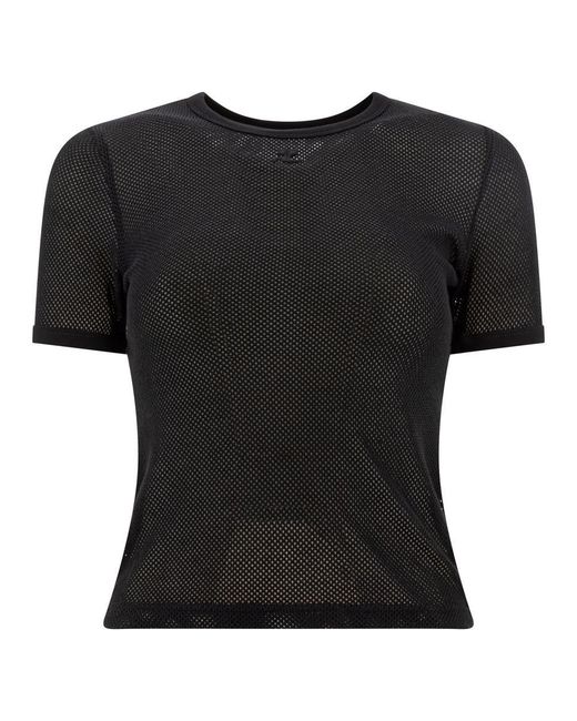 Courreges Black Crew-Neck T-Shirt With Logo