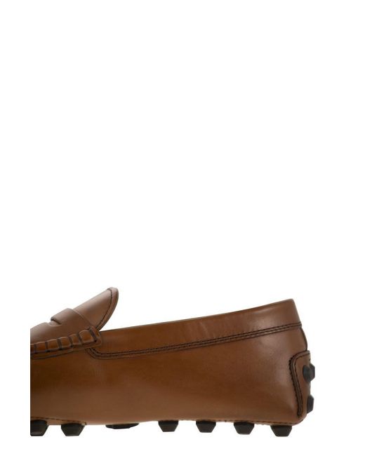 Tod's Brown Gommino Bubble Leather for men
