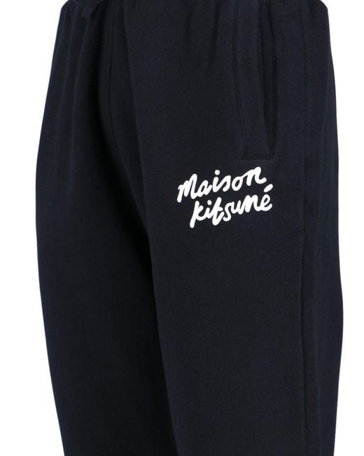 Maison Kitsuné Blue Logo Track Pants for men