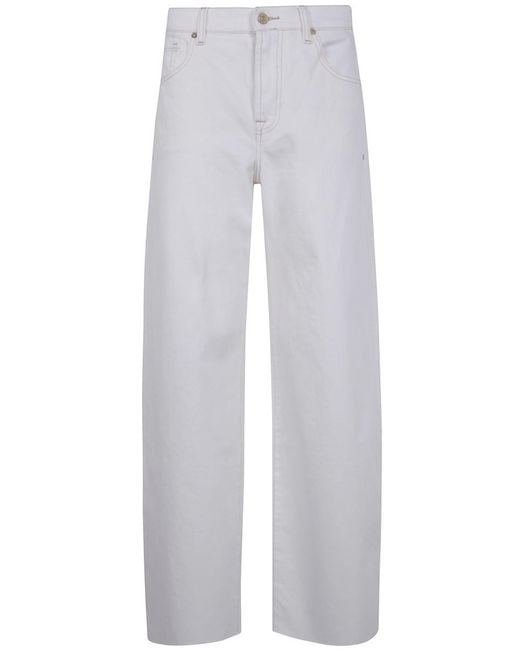 7 For All Mankind White "Bonnie Curvilinear" Jeans Clothing