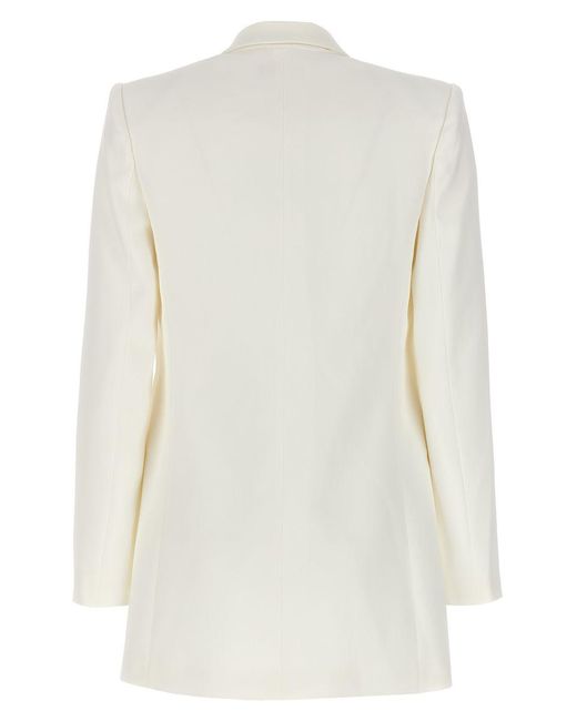 Elisabetta Franchi White Crepe Jacket And Trousers Suit