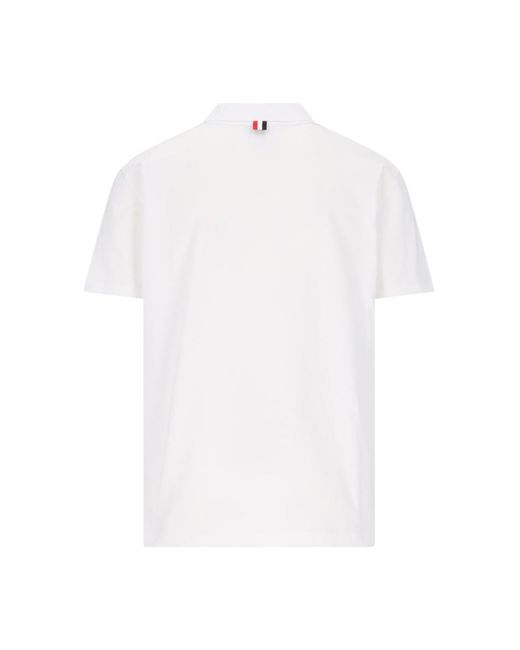 Thom Browne Blue Color Block Polo Shirt for men