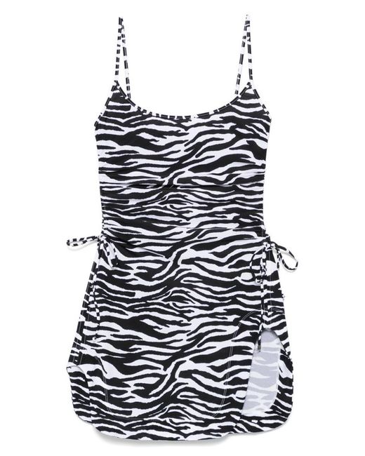 The Attico Blue Zebra Pattern Mini Dress