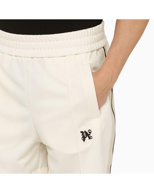 Palm Angels Natural White Monogram Shorts for men