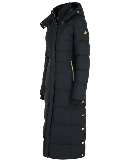 Moose Knuckles Black 'Jocada' Long Polyamide Blend Down Jacket