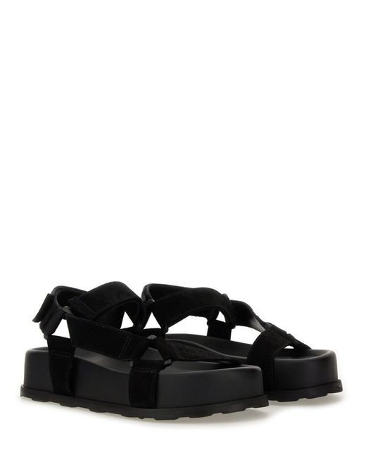 Moschino Black Leather Sandals