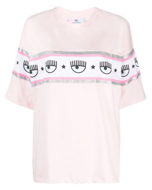 Chiara Ferragni Pink Maxi Logomania Cotton T-shirt