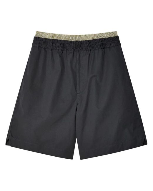 Bottega Veneta Black Double Layer Shorts for men