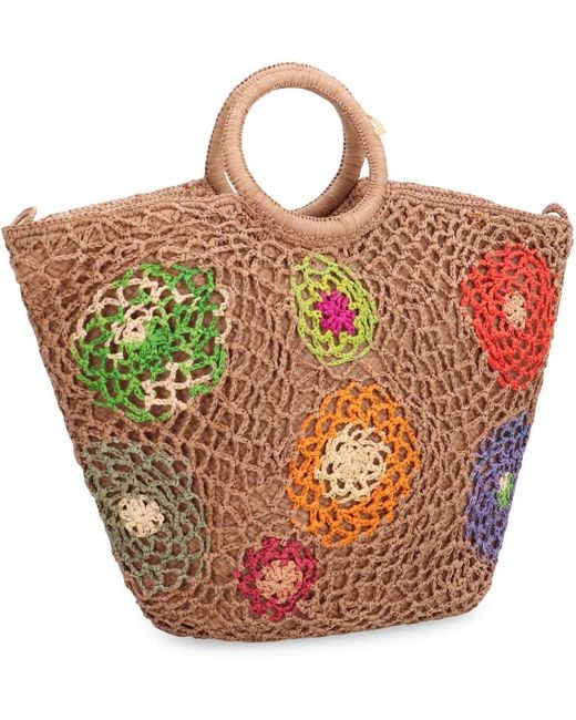 MADE FOR A WOMAN Orange Made For A Daddy Fleur M Raffia Handbag