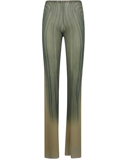 Jean Paul Gaultier Green Mesh Trouser Printed "Spiral"