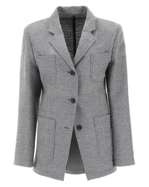 Totême  Gray Deconstructed Single Breasted Blazer