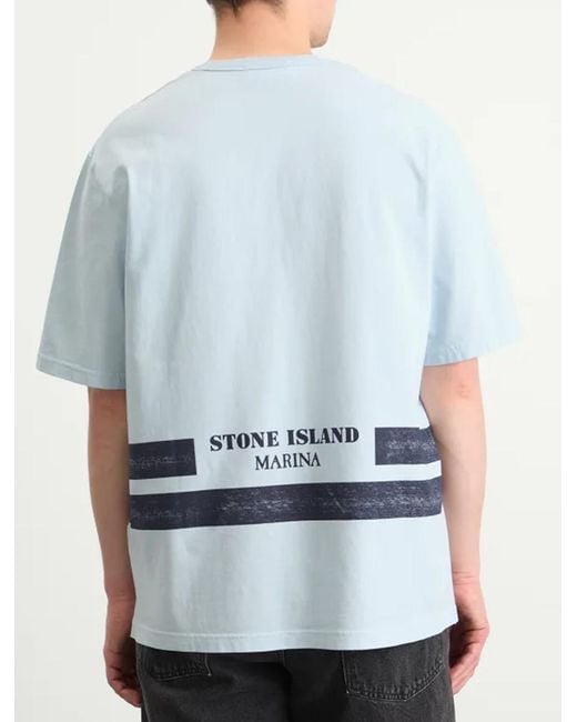 Stone Island Blue T-Shirts And Polos for men