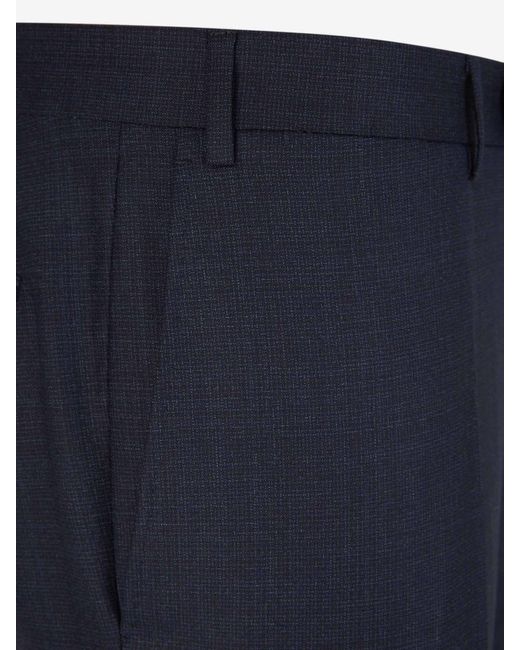 Canali Blue Plain Wool Suit for men