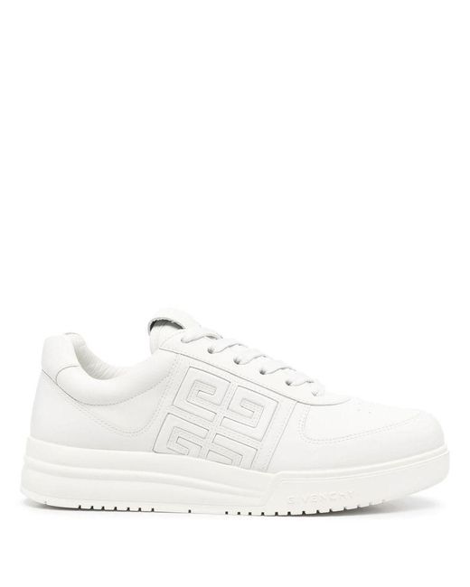 Givenchy White G4 Leather Low-Top Sneakers