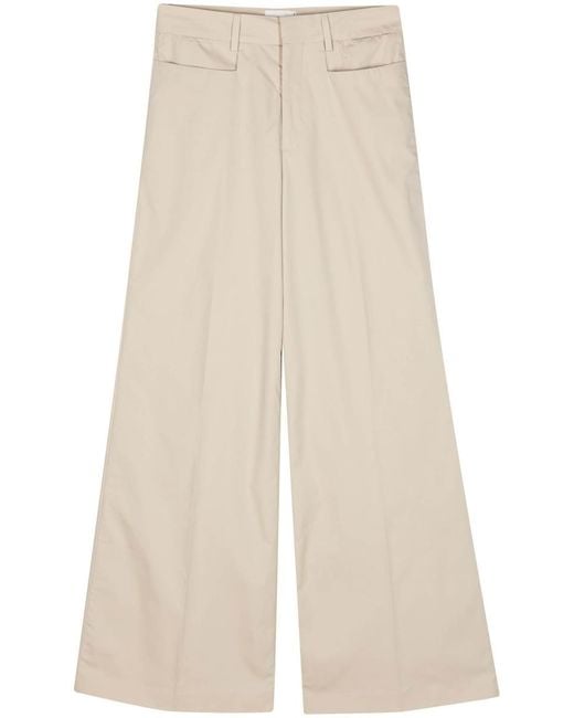 Closed Natural Pressed-crease Wide Trousers