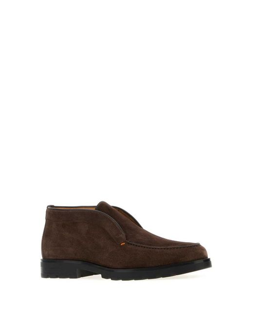 Santoni Brown Moccasters for men