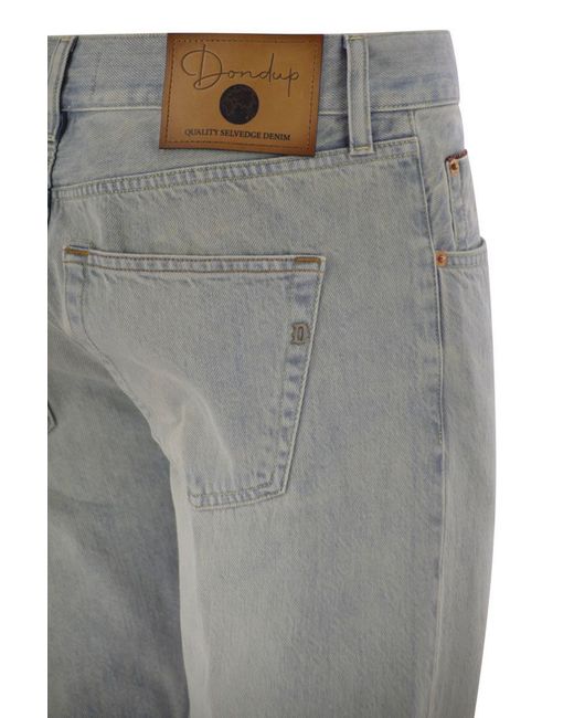 デニム・ジーパン DONDUP ICON - Five pocket denim trousers Dondup Icon - Five Pocket Denim Trousers in Grey for Men